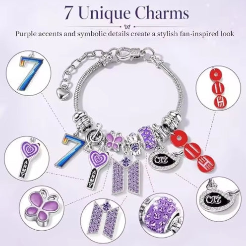 BTS Kpop Group OT7ARMY Charm Bracelet