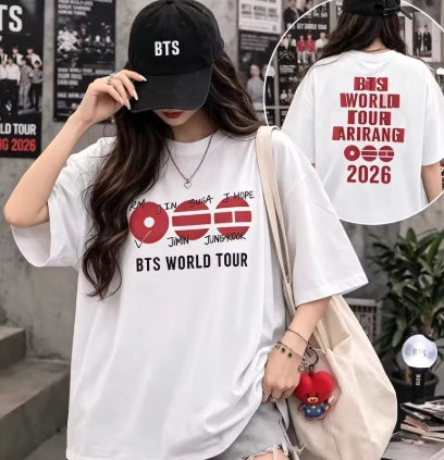 2026 New BTS Arirang World Tour Graphic Unisex 100%cotton Shirt.