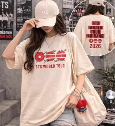 2026 New BTS Arirang World Tour Graphic Unisex 100%cotton Shirt.
